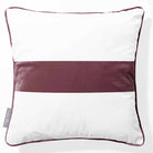 1 Stripe Horizontal | Sustainable Velvet Cushion with Piping - Italian Grape 40 x 40 cm by Izabela Peters