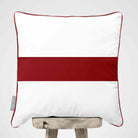 1 Stripe Horizontal | Sustainable Velvet Cushion with Piping - Crimson Muse 40 x 40 cm by Izabela Peters