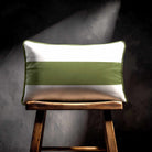 1 Stripe Horizontal | Sustainable Velvet Rectangle Cushion - Golden Lime 50 x 30 cm by Izabela Peters