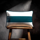 1 Stripe Horizontal | Sustainable Velvet Rectangle Cushion - Teal 50 x 30 cm by Izabela Peters