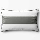1 Stripe Horizontal | Sustainable Velvet Rectangle Cushion - Beluga 50 x 30 cm by Izabela Peters