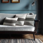 1 Stripe Horizontal | Sustainable Velvet Rectangle Cushion - Beluga 50 x 30 cm by Izabela Peters