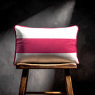 1 Stripe Horizontal | Sustainable Velvet Rectangle Cushion - Hot Pink 50 x 30 cm by Izabela Peters