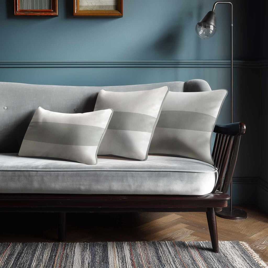 1 Stripe Horizontal | Sustainable Velvet Rectangle Cushion - Golden Lime 50 x 30 cm by Izabela Peters