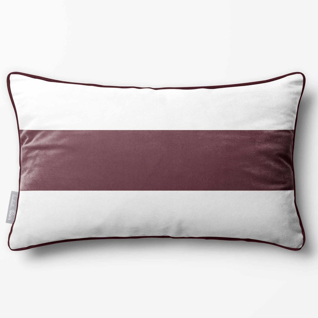 1 Stripe Horizontal | Sustainable Velvet Rectangle Cushion - Italian Grape 50 x 30 cm by Izabela Peters