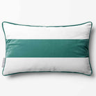 1 Stripe Horizontal | Sustainable Velvet Rectangle Cushion - Blue Surf 50 x 30 cm by Izabela Peters