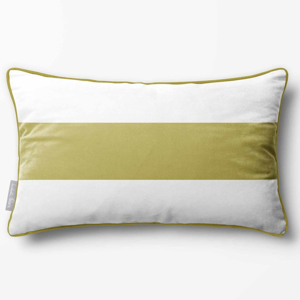 1 Stripe Horizontal | Sustainable Velvet Rectangle Cushion - Ivory Cream 50 x 30 cm by Izabela Peters