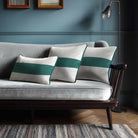 1 Stripe Horizontal | Sustainable Velvet Rectangle Cushion - Blue Surf 50 x 30 cm by Izabela Peters