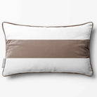 1 Stripe Horizontal | Sustainable Velvet Rectangle Cushion - Dovedale Stone 50 x 30 cm by Izabela Peters
