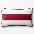 1 Stripe Horizontal | Sustainable Velvet Rectangle Cushion - Raspberry Red 50 x 30 cm by Izabela Peters
