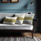 1 Stripe Horizontal | Sustainable Velvet Rectangle Cushion - Ivory Cream 50 x 30 cm by Izabela Peters