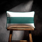 1 Stripe Horizontal | Sustainable Velvet Rectangle Cushion - Blue Surf 50 x 30 cm by Izabela Peters