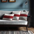 1 Stripe Horizontal | Sustainable Velvet Rectangle Cushion - Crimson Muse 50 x 30 cm by Izabela Peters