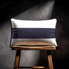 1 Stripe Horizontal | Sustainable Velvet Rectangle Cushion - Graphite 50 x 30 cm by Izabela Peters