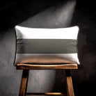 1 Stripe Horizontal | Sustainable Velvet Rectangle Cushion - Beluga 50 x 30 cm by Izabela Peters