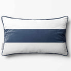 1 Stripe Horizontal | Sustainable Velvet Rectangle Cushion - Petrol Blue 50 x 30 cm by Izabela Peters