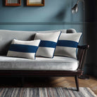 1 Stripe Horizontal | Sustainable Velvet Rectangle Cushion - Estate Blue 50 x 30 cm by Izabela Peters