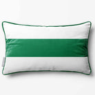 1 Stripe Horizontal | Sustainable Velvet Rectangle Cushion - Emerald Green 50 x 30 cm by Izabela Peters