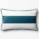 1 Stripe Horizontal | Sustainable Velvet Rectangle Cushion - Teal 50 x 30 cm by Izabela Peters