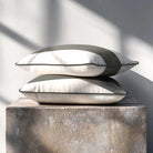 1 Stripe Horizontal | Sustainable Velvet Rectangle Cushion - Beluga 50 x 30 cm by Izabela Peters