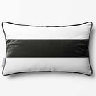 1 Stripe Horizontal | Sustainable Velvet Rectangle Cushion - Charcoal 50 x 30 cm by Izabela Peters