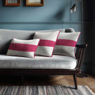 1 Stripe Horizontal | Sustainable Velvet Rectangle Cushion - Hot Pink 50 x 30 cm by Izabela Peters