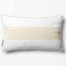 1 Stripe Horizontal | Sustainable Velvet Rectangle Cushion - Ivory Cream 50 x 30 cm by Izabela Peters