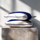 1 Stripe Horizontal | Sustainable Velvet Rectangle Cushion - Midnight 50 x 30 cm by Izabela Peters