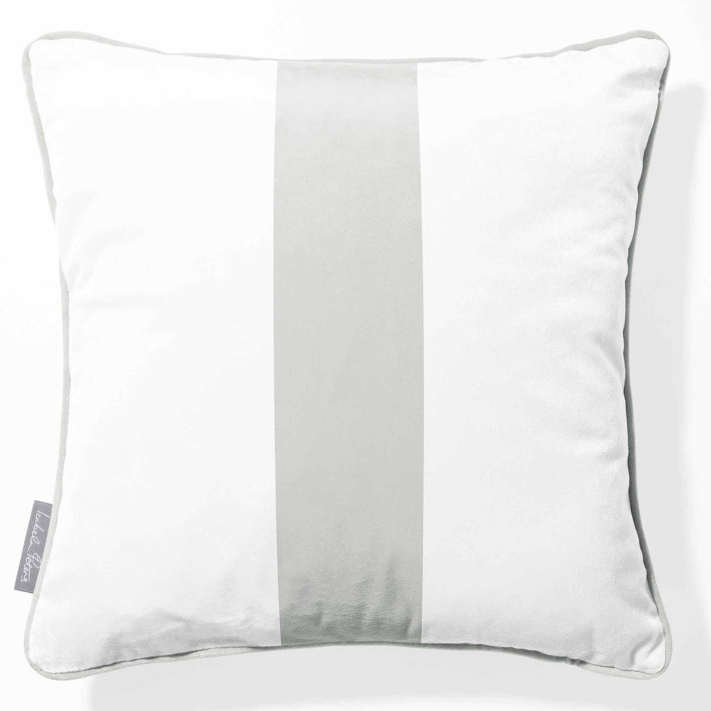 1 Stripe | Sustainable Velvet Cushion with Piping - Storm Grey 40 x 40 cm by Izabela Peters