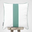 1 Stripe | Sustainable Velvet Cushion with Piping - Blue Surf 40 x 40 cm by Izabela Peters
