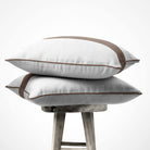 1 Stripe | Sustainable Velvet Cushion with Piping - Sage 40 x 40 cm by Izabela Peters