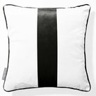 1 Stripe | Sustainable Velvet Cushion with Piping - Charcoal 40 x 40 cm by Izabela Peters