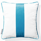 1 Stripe | Sustainable Velvet Cushion with Piping - Prussian Blue 40 x 40 cm by Izabela Peters