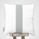 1 Stripe | Sustainable Velvet Cushion with Piping - Storm Grey 40 x 40 cm by Izabela Peters