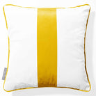 1 Stripe | Sustainable Velvet Cushion with Piping - Mustard Ochre 40 x 40 cm by Izabela Peters