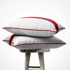 1 Stripe | Sustainable Velvet Cushion with Piping - Crimson Muse 40 x 40 cm by Izabela Peters