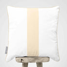 1 Stripe | Sustainable Velvet Cushion with Piping - Ivory Cream 40 x 40 cm by Izabela Peters