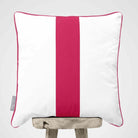 1 Stripe | Sustainable Velvet Cushion with Piping - Hot Pink 40 x 40 cm by Izabela Peters