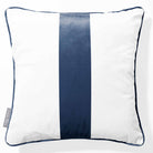 1 Stripe | Sustainable Velvet Cushion with Piping - Petrol Blue 40 x 40 cm by Izabela Peters