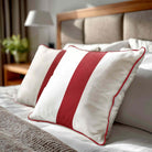 1 Stripe | Sustainable Velvet Cushion with Piping - Crimson Muse 40 x 40 cm by Izabela Peters