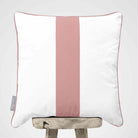 1 Stripe | Sustainable Velvet Cushion with Piping - Rosewater 40 x 40 cm by Izabela Peters
