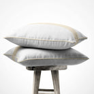 1 Stripe | Sustainable Velvet Cushion with Piping - Ivory Cream 40 x 40 cm by Izabela Peters