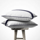 1 Stripe | Sustainable Velvet Cushion with Piping - Graphite 40 x 40 cm by Izabela Peters