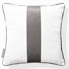1 Stripe | Sustainable Velvet Cushion with Piping - Beluga 40 x 40 cm by Izabela Peters