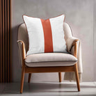 1 Stripe | Sustainable Velvet Cushion with Piping - Burnt Ochre 40 x 40 cm by Izabela Peters