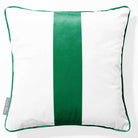 1 Stripe | Sustainable Velvet Cushion with Piping - Emerald Green 40 x 40 cm by Izabela Peters