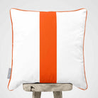 1 Stripe | Sustainable Velvet Cushion with Piping - Burnt Orange 40 x 40 cm by Izabela Peters
