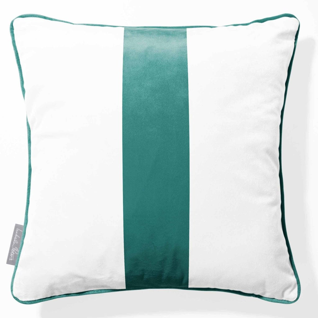 1 Stripe | Sustainable Velvet Cushion with Piping - Forest Biome 40 x 40 cm by Izabela Peters