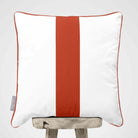 1 Stripe | Sustainable Velvet Cushion with Piping - Burnt Ochre 40 x 40 cm by Izabela Peters