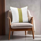 1 Stripe | Sustainable Velvet Cushion with Piping - Golden Lime 40 x 40 cm by Izabela Peters